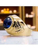 Žiedas Vintažiniai papuošalai Sapyras 14k geltono aukso vrc078y